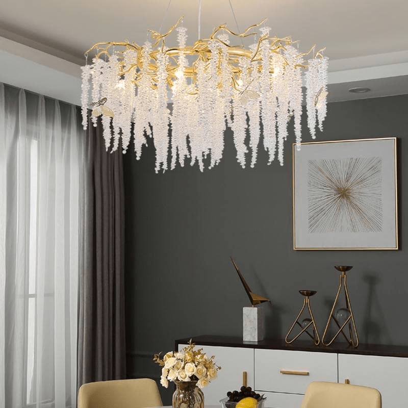 Modern Snowflake Crystal Branch Chandelier - 24" Wcasivra
