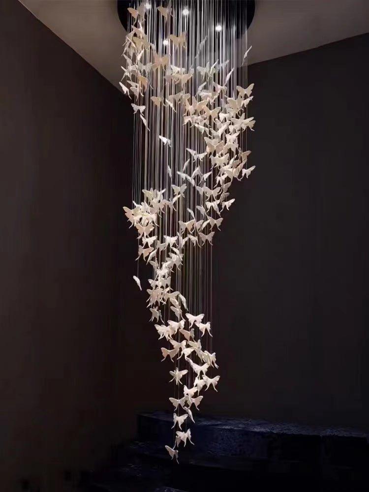 Modern Spiral Staircase Chandelier Ceiling Light Fixture for High Ceiling Living room/ Entryway - D 23.6" * H 118"Warm Lightcasivra