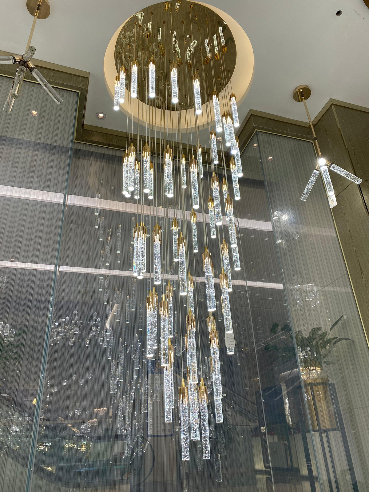 Modern Stair Light Foyer Staircase Hall Ceiling Lamps Spiral Stair Chandelier Crystal Droplight Luxury Hall Decoration Lights-Chandeliers-casivra-casivra