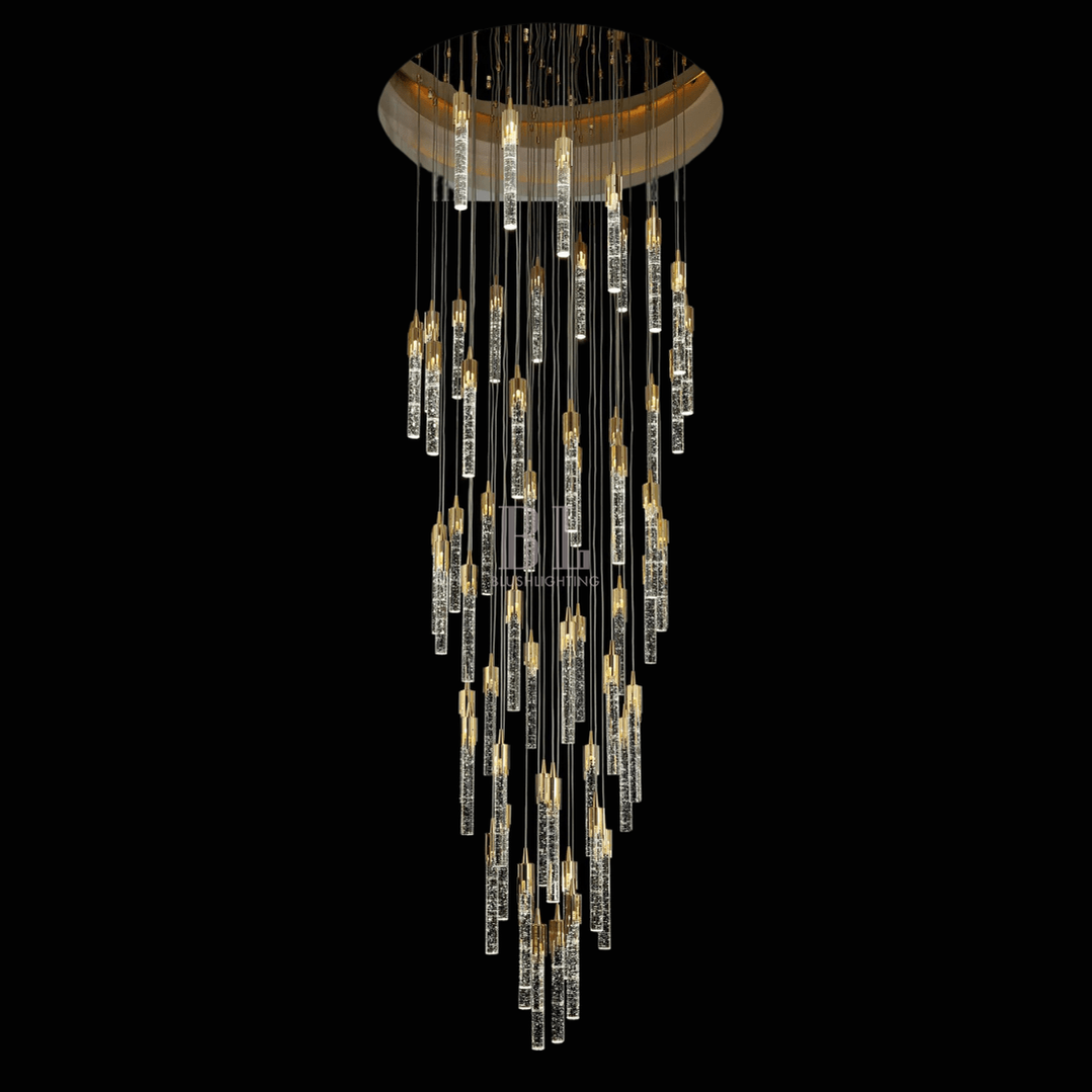 Modern Stair Light Foyer Staircase Hall Ceiling Lamps Spiral Stair Chandelier Crystal Droplight Luxury Hall Decoration Lights-Chandeliers-casivra-casivra