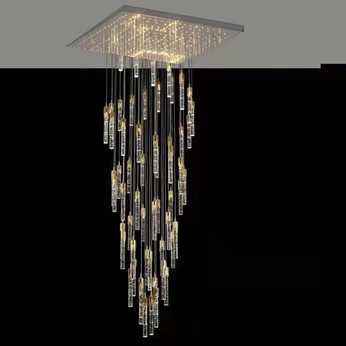 Modern Stair Light Foyer Staircase Hall Ceiling Lamps Spiral Stair Chandelier Crystal Droplight Luxury Hall Decoration Lights-Chandeliers-casivra-casivra