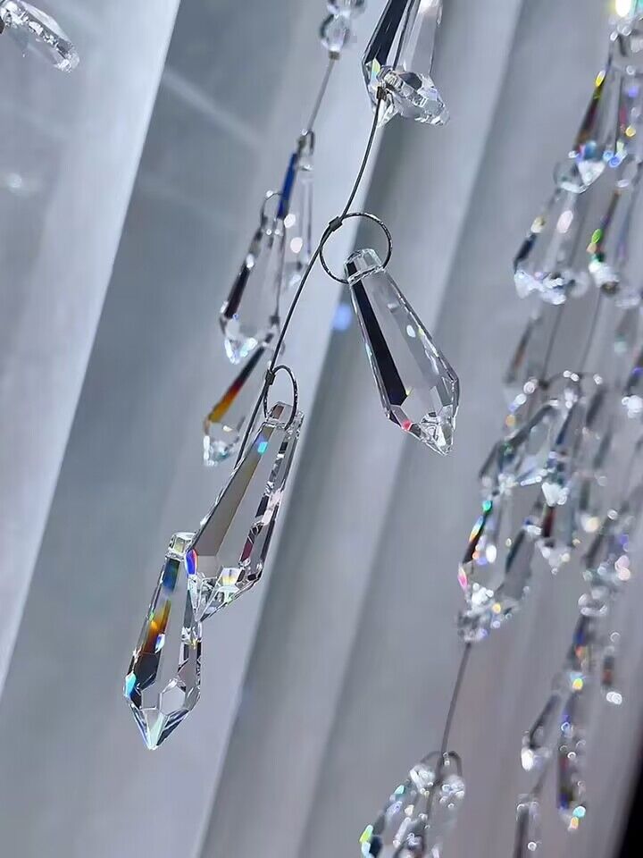 Modern Waterfall Tassel Crystal Chandelier for Dining & Kitchen-Chandelier-casivra-casivra