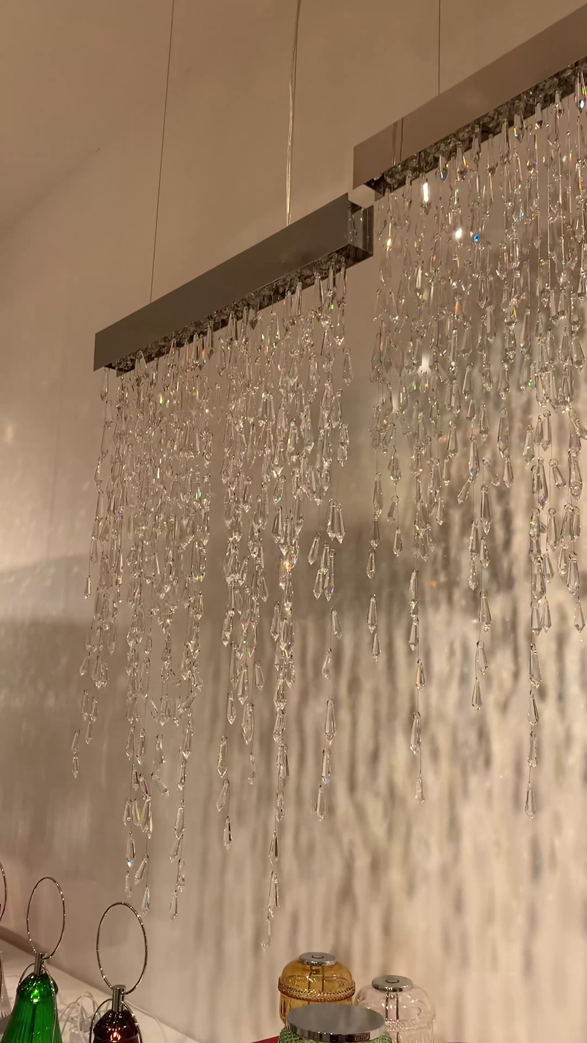 Modern Waterfall Tassel Crystal Chandelier for Dining & Kitchen-Chandelier-casivra-casivra