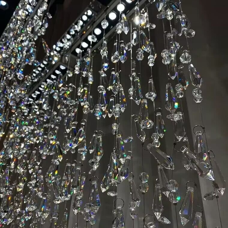 Modern Waterfall Tassel Crystal Chandelier for Dining & Kitchen-Chandelier-casivra-casivra