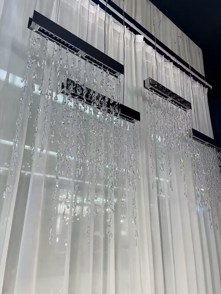 Modern Waterfall Tassel Crystal Chandelier for Dining & Kitchen-Chandelier-casivra-casivra