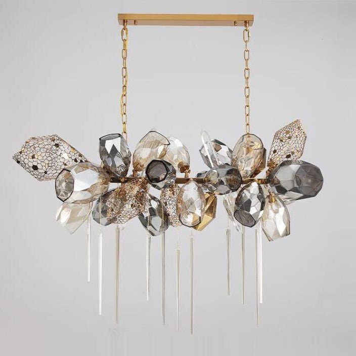 Modern Wine Glass Shape Chandelier Italian Light Luxury Light Fixture for Dining Room/Living Room-Chandeliers-casivra-Linear/L31.5"*W16.9"*H29.5"-Gold-Warm Light-casivra