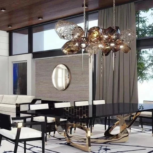 Modern Wine Glass Shape Chandelier Italian Light Luxury Light Fixture for Dining Room/Living Room-Chandeliers-casivra-casivra