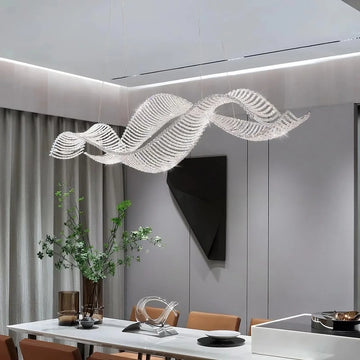 Alleri integrated-LED crystal chandelier full view