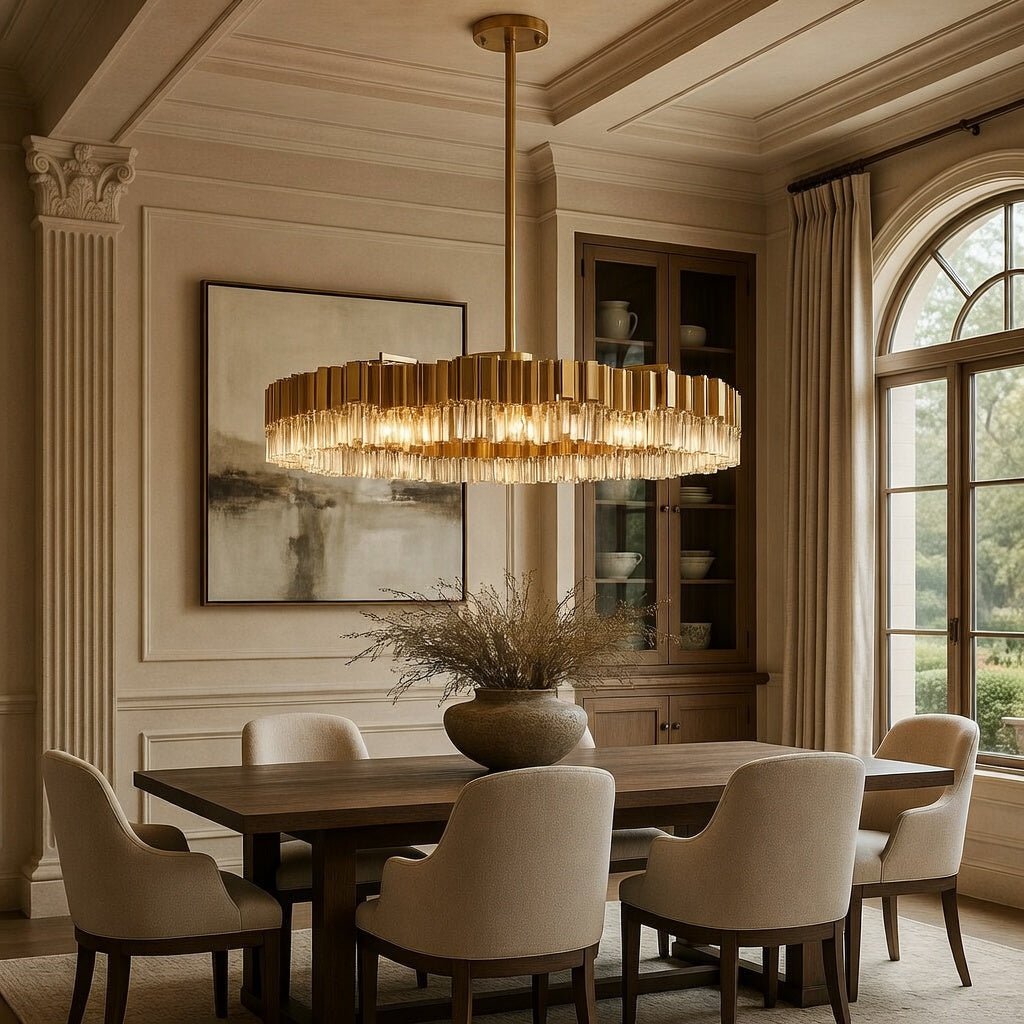 Milano 39-inch crystal modern chandelier full view