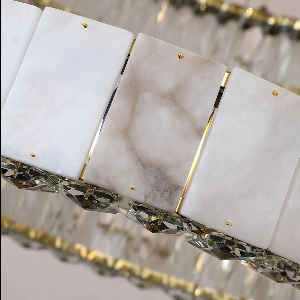 buyAurelia Marble & Crystal 3-Tier Chandelier - Morsale