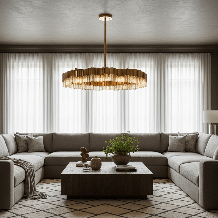 Milano 39-inch crystal modern chandelier full view
