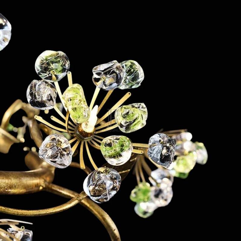 Modes Brass Ring Stone Flower Chandelier - 24"Dcasivra