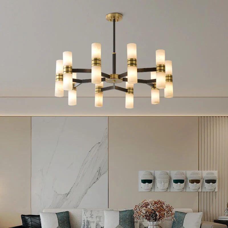 Moral Alabaster Round chandelier - 8 - Lights 25"Dcasivra