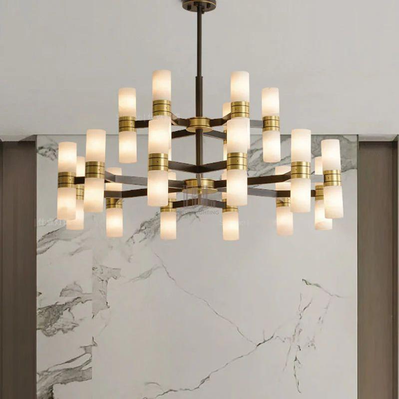 Moral Alabaster Round chandelier - 8 - Lights 25"Dcasivra