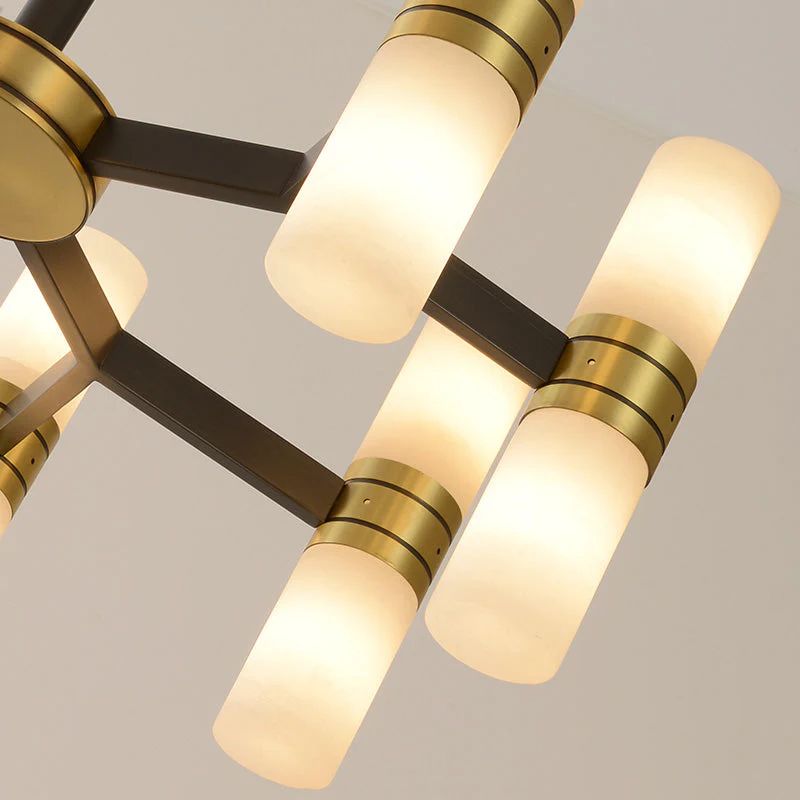 Moral Alabaster Round chandelier - 8 - Lights 25"Dcasivra