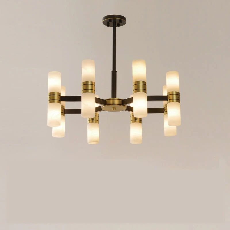 Moral Alabaster Round chandelier - 8 - Lights 25"Dcasivra