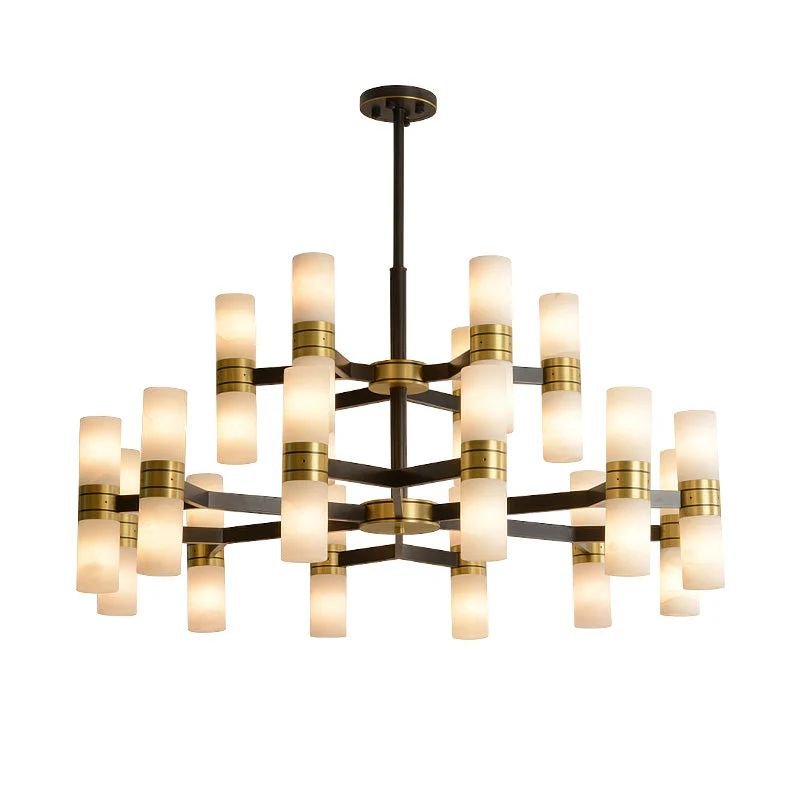 Moral Alabaster Round chandelier - 12+6 - Lights 37"Dcasivra