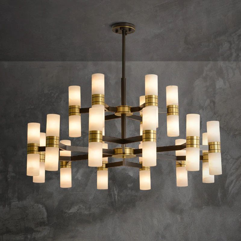 Moral Alabaster Round chandelier - 8 - Lights 25"Dcasivra