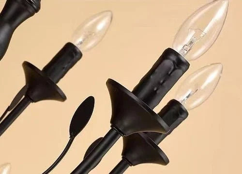 Multi Layer Iron Chandelier with Electronic Candles in Vintage Country Style for Living Room Cafe and Study - 3 Layers: D39.4"Warm Lightcasivra