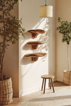 Modern Handcrafted Live Edge Mushroom Shelf For Living Room Decor