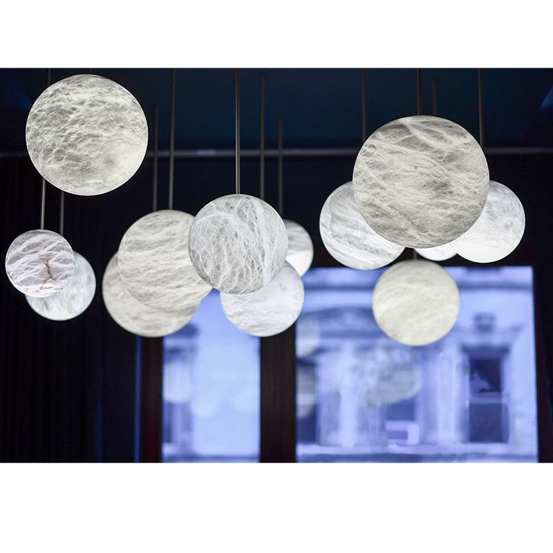 Nami Alabaster Sphere Staircase Chandelier,Multi Pendant Light - 3Ballscasivra