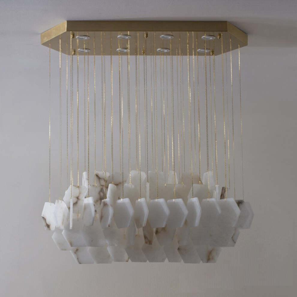 Natural Alabaster Modern Chandelier - casivra