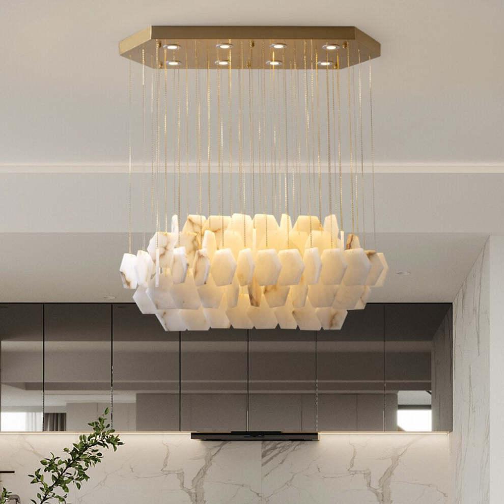 Natural Alabaster Modern Chandelier - casivra