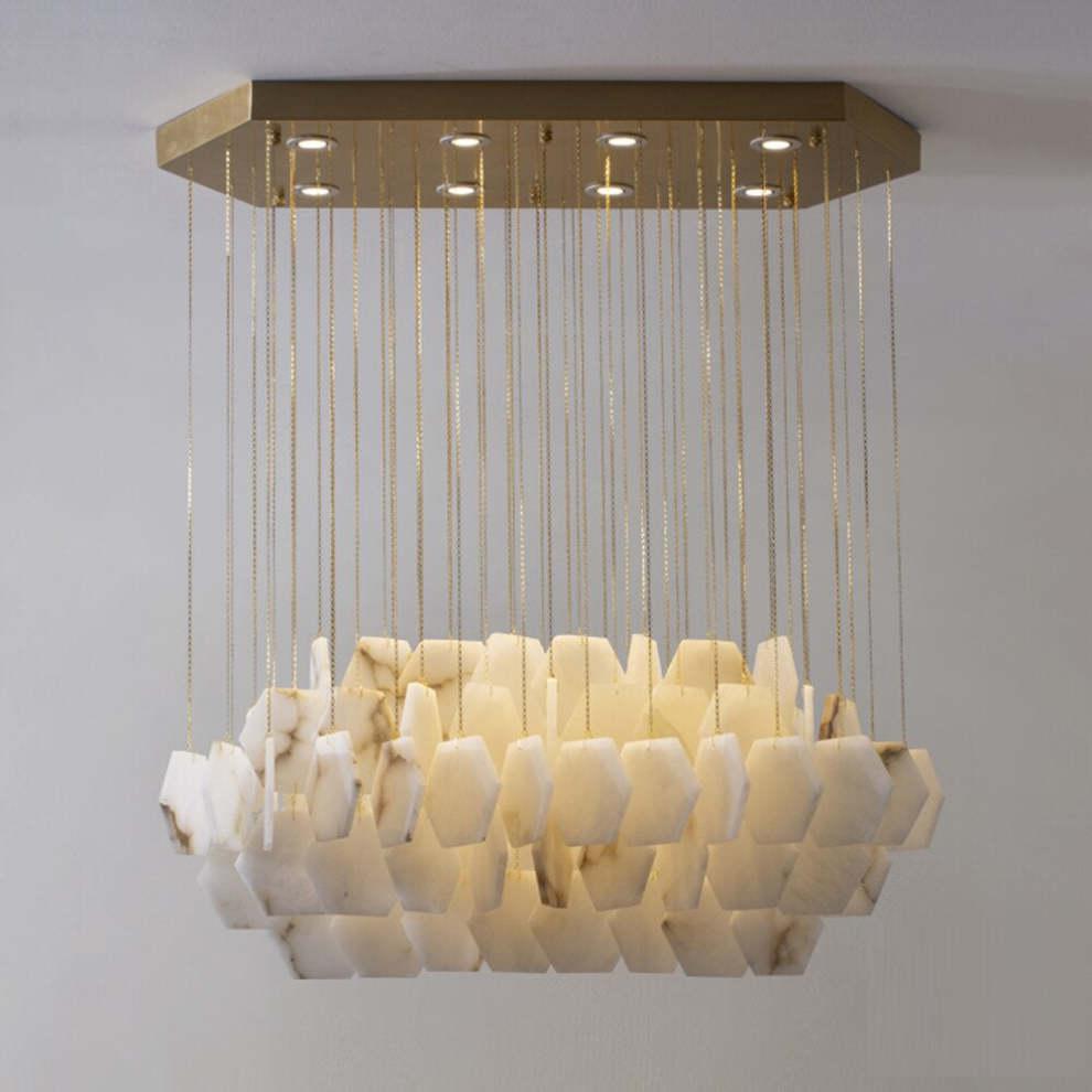 Natural Alabaster Modern Chandelier - casivra