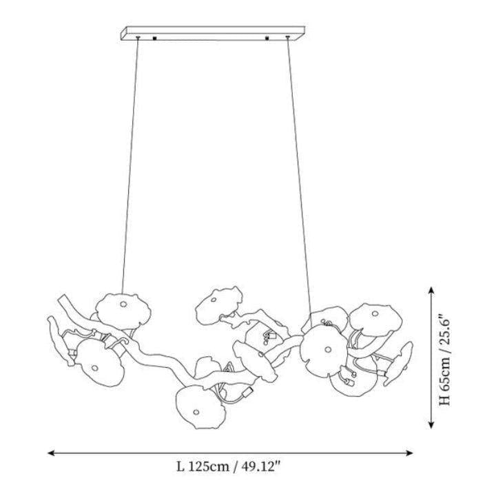 Nenufar Blooming Chandelier - L 59.1″(150cm) x W 13.8″(35cm) x H 25.6″(65cm)casivra