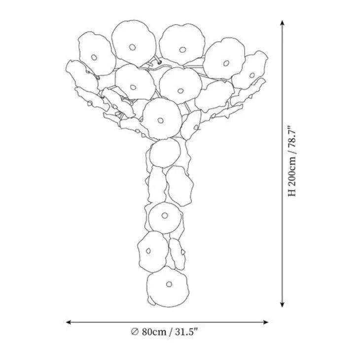 Nenufar Water Modern Chandelier - Size: Dia 23.6″(60cm) x H 23.6″(60cm)casivra