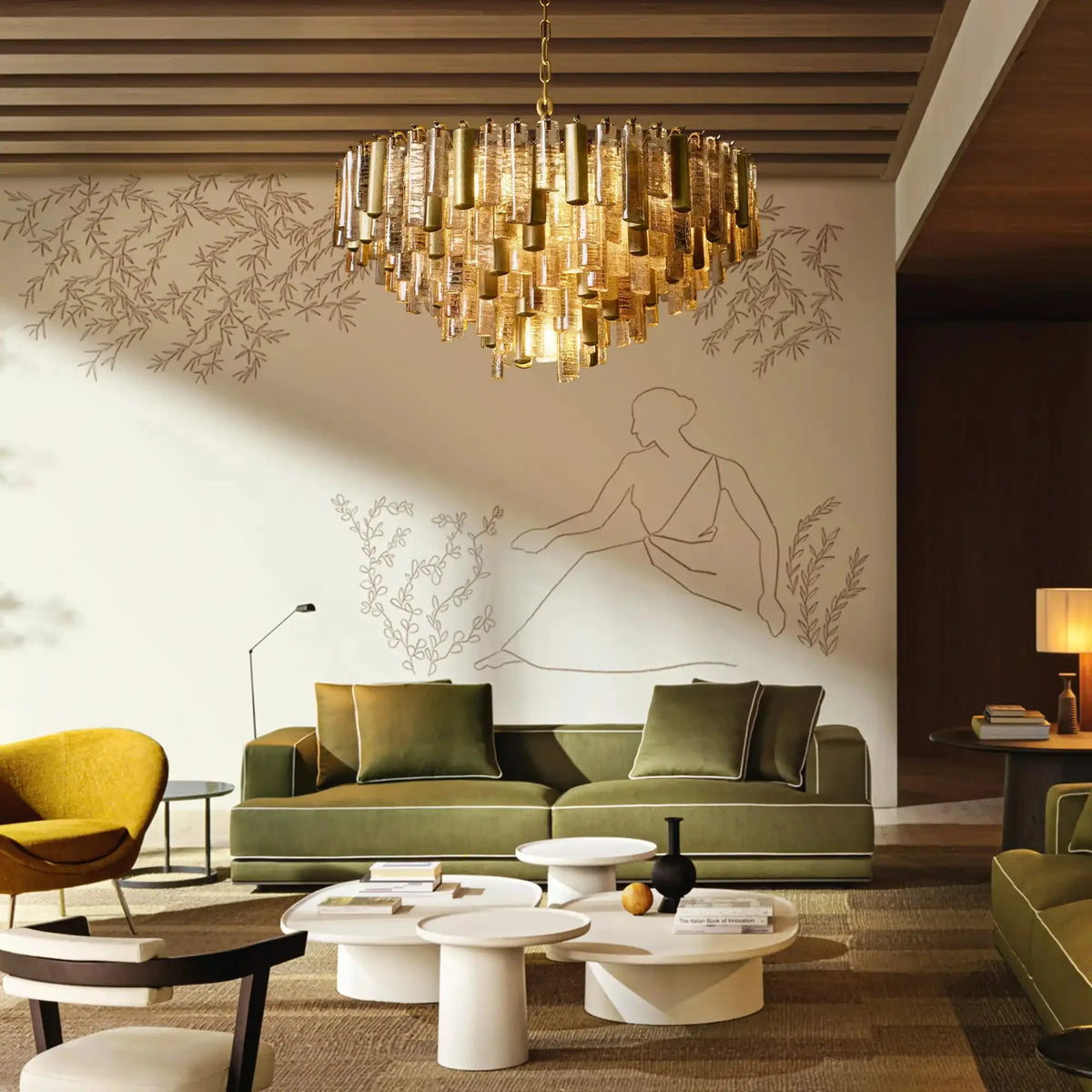Nerina Round Chandelier styled in a modern dining room