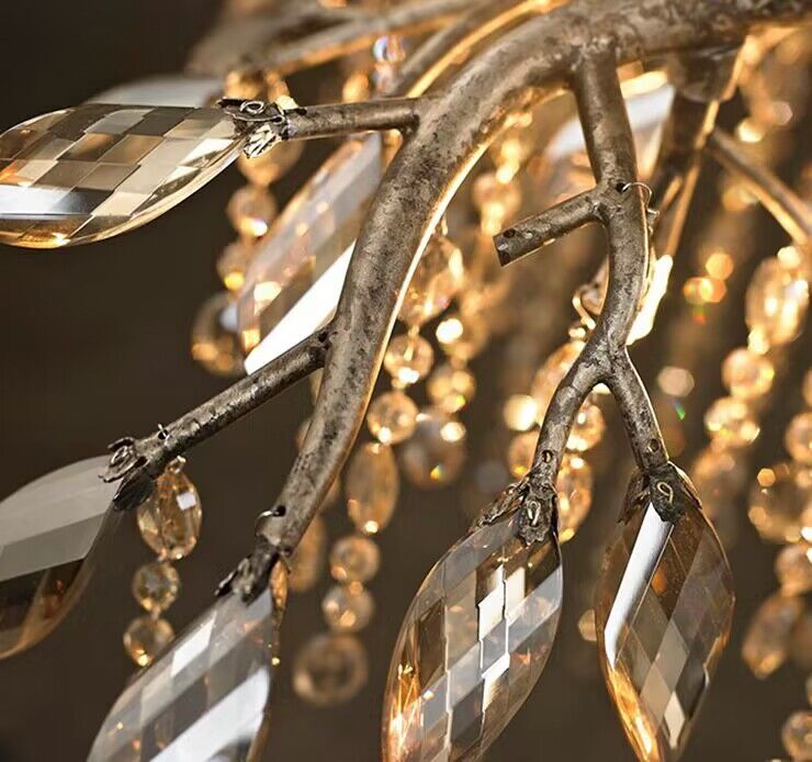 New Luxury Branch Crystal Pendant Chandelier Designer Creative Art Dining Room/Living Room Light Fixture - L26.8"*W29.52"*H14.2"GoldWarm Lightcasivra