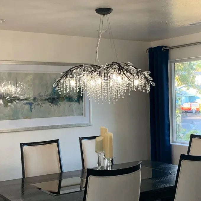 New Luxury Branch Crystal Pendant Chandelier Designer Creative Art Dining Room/Living Room Light Fixture - L74.8"*W29.52"*H23.0"GoldWarm Lightcasivra