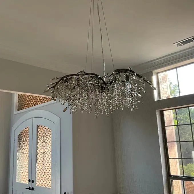 New Luxury Branch Crystal Pendant Chandelier Designer Creative Art Dining Room/Living Room Light Fixture - L74.8"*W29.52"*H23.0"GoldWarm Lightcasivra