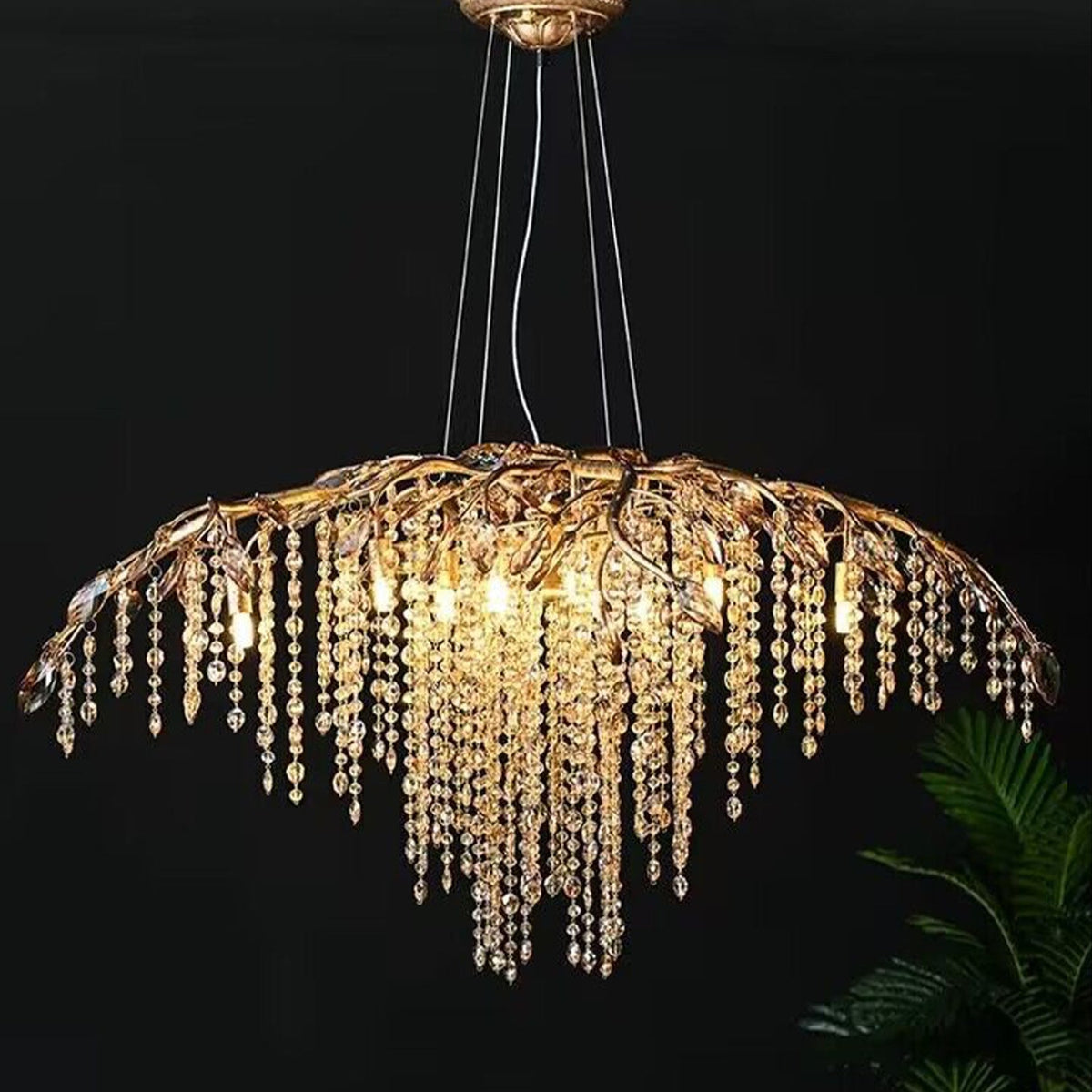 New Luxury Branch Crystal Pendant Chandelier Designer Creative Art Dining Room/Living Room Light Fixture - L39.4"*W29.52"*H15.7"GoldWarm Lightcasivra