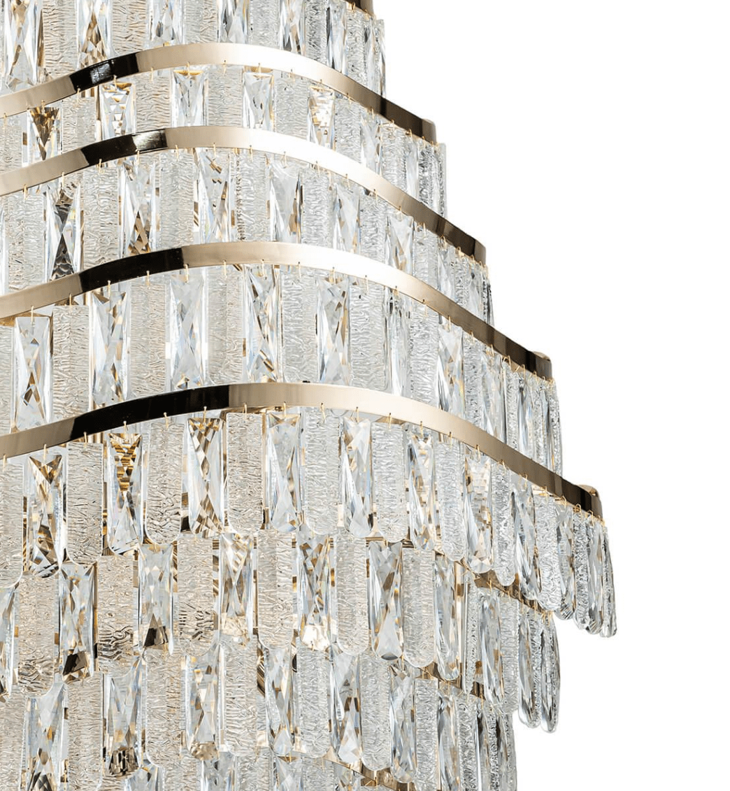 New Luxury Wavy Multi-tiered Crystal Chandelier for Living Room - 22 Lights/D39.4"*H74.4"casivra