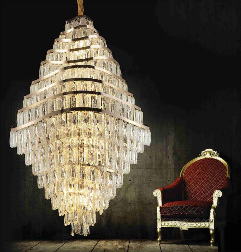 New Luxury Wavy Multi-tiered Crystal Chandelier for Living Room - 22 Lights/D39.4"*H74.4"casivra