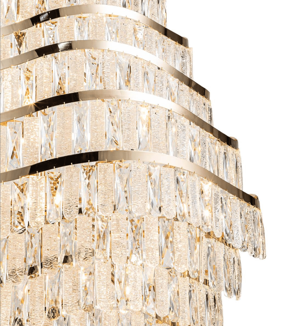 New Luxury Wavy Multi-tiered Crystal Chandelier for Living Room - 22 Lights/D39.4"*H74.4"casivra
