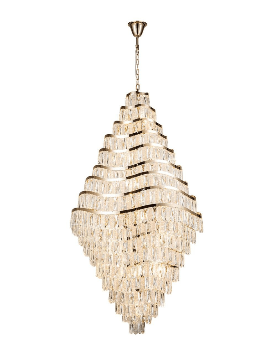 New Luxury Wavy Multi-tiered Crystal Chandelier for Living Room - 22 Lights/D39.4"*H74.4"casivra