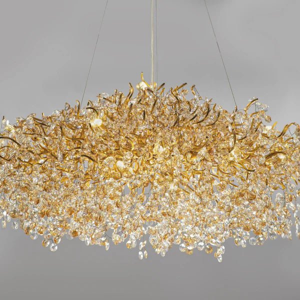 New Modern Light Luxury Branch Crystal Chandelier for Dining /Living Room - Oval: L47.2"*H27.6"Warm Lightcasivra
