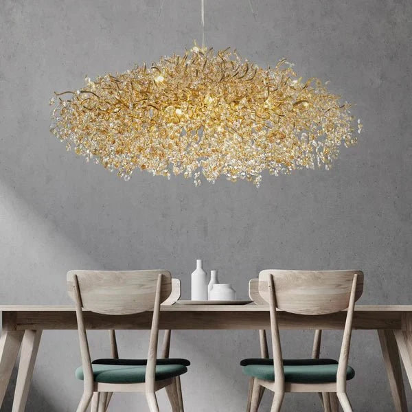 New Modern Light Luxury Branch Crystal Chandelier for Dining /Living Room - Oval: L47.2"*H27.6"Warm Lightcasivra