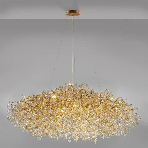 New Modern Light Luxury Branch Crystal Chandelier for Dining /Living Room - Oval: L47.2"*H27.6"Warm Lightcasivra