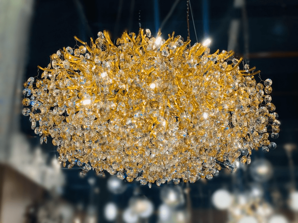 New Modern Light Luxury Branch Crystal Chandelier for Dining /Living Room - Oval: L47.2"*H27.6"Warm Lightcasivra