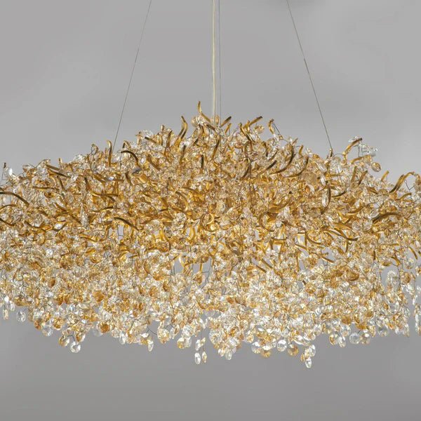 New Modern Light Luxury Branch Crystal Chandelier for Dining /Living Room - Oval: L47.2"*H27.6"Warm Lightcasivra