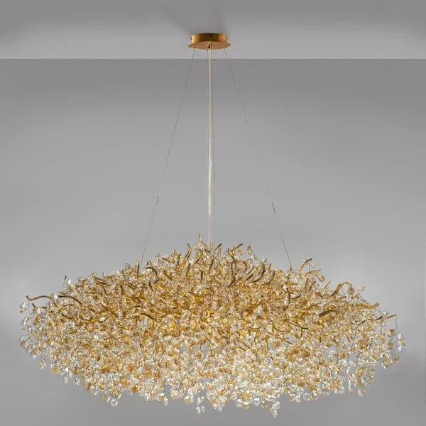 New Modern Light Luxury Branch Crystal Chandelier for Dining /Living Room - Oval: L47.2"*H27.6"Warm Lightcasivra