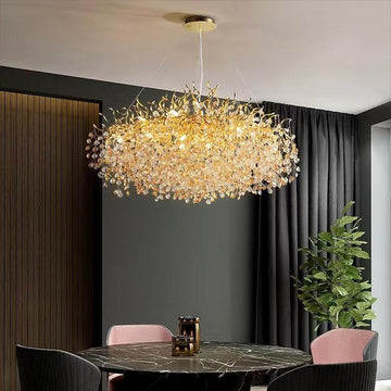New Modern Light Luxury Branch Crystal Chandelier for Dining /Living Room - Oval: L47.2"*H27.6"Warm Lightcasivra