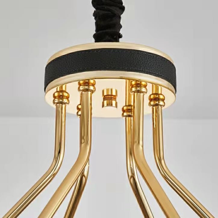New Style Iceberg Crystal Chandelier For Living Room Modern Black Crown Ceiling Lighting Fixture - Rectangle L31.5"*W13.8"*H13.8"Warm Lightcasivra