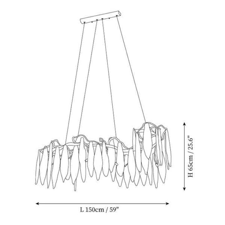Niagara Branch Chandelier - L 59″(150cm) x W 23.6″(60cm) x H 19.7″(50cm)casivra