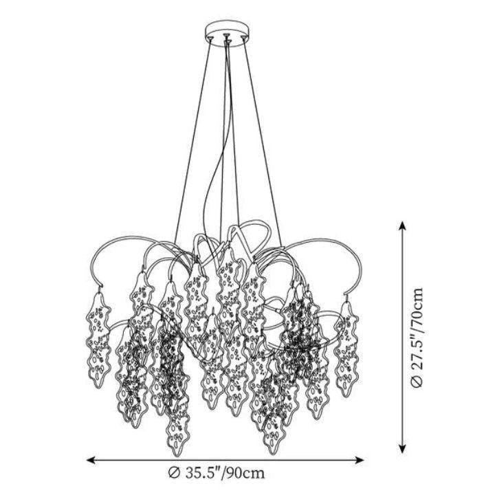 Niagara Round Chandelier - L 59″(150cm) x W 23.6″(60cm) x H 19.7″(50cm)casivra