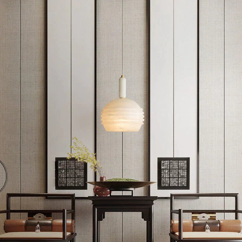 Nina Modern Alabaster Pendant Light, Alabaster Pendant Lamp Besides Bed - Acasivra